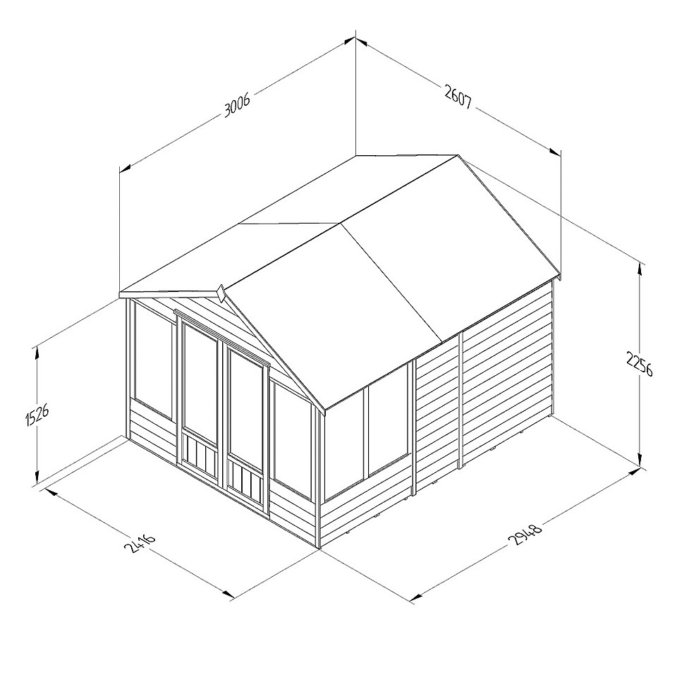 Oakley Overlap  Apex Summerhouse 8x10 (Home Delivery)