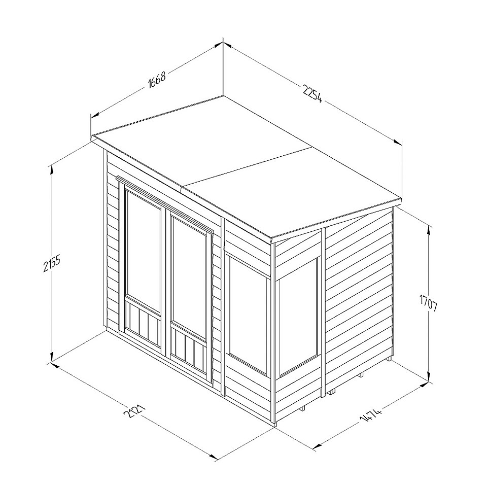 Oakley Overlap  Pent Summerhouse 7x5 (Home Delivery)