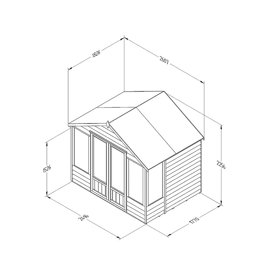 Oakley Overlap  Apex Summerhouse 8x6 (Home Delivery)