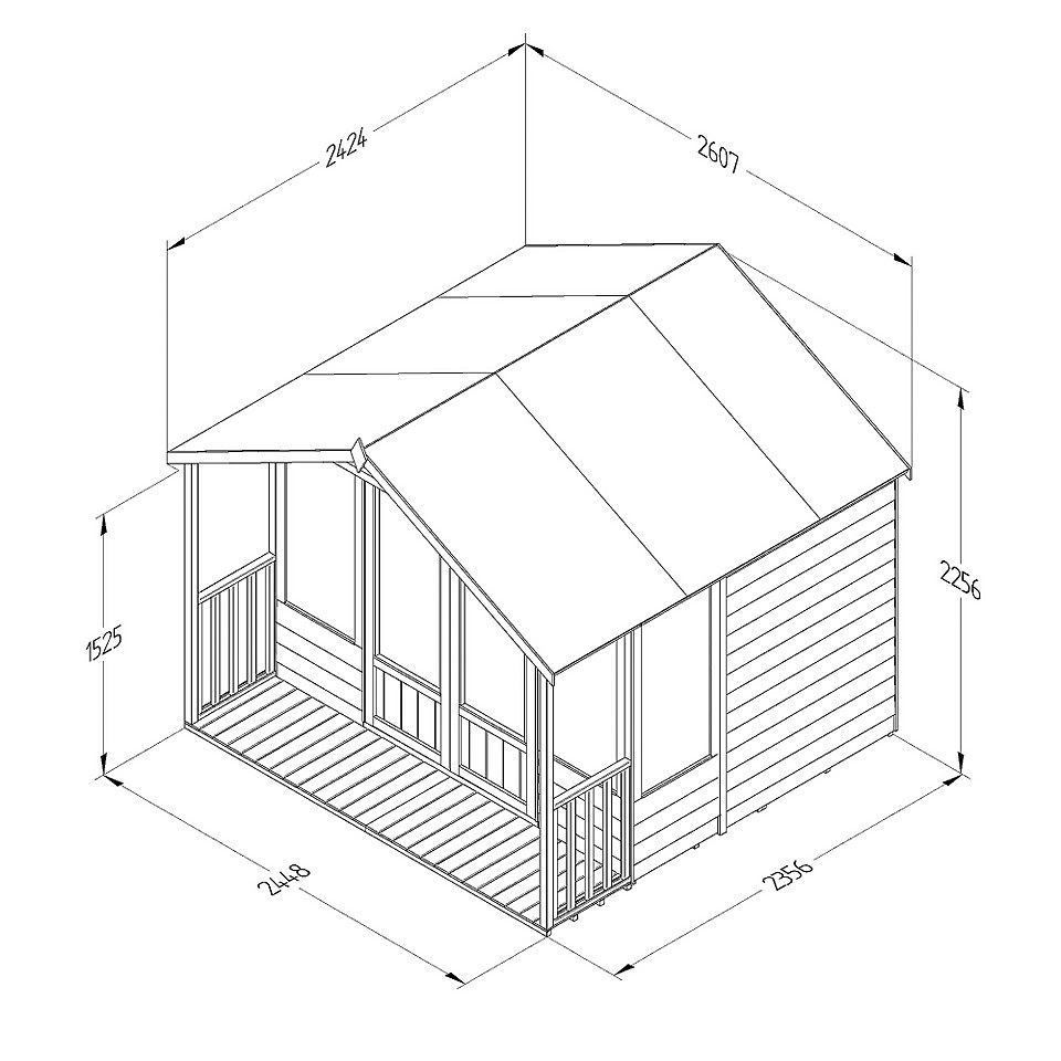 Oakley Overlap  Apex Summerhouse 8x8 (Home Delivery)