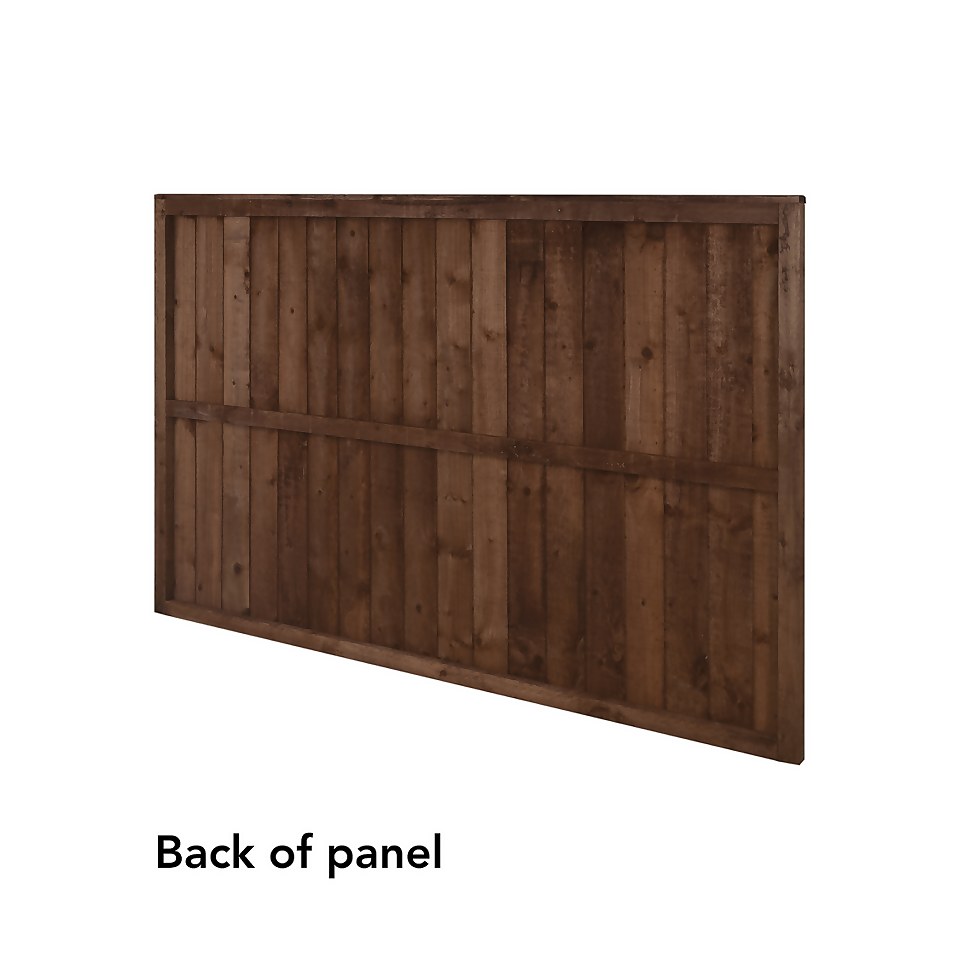 6ft x 4ft (1.828m x 1.218m) Pressure Treated Brown Pressure Treated Closeboard Fence Panel - Pack of 4 (Home Delivery)