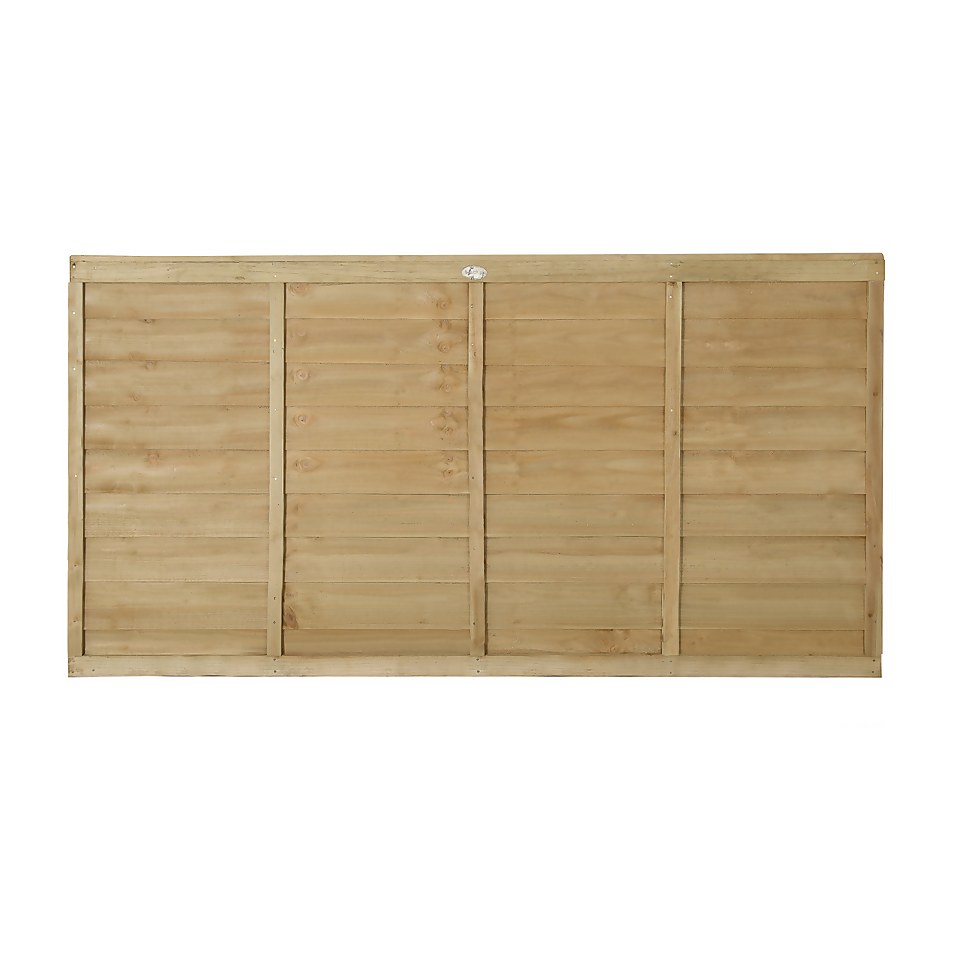 6ft x 3ft (1.83m x 0.91m) Pressure Treated Superlap Fence Panel - Pack of 3 (Home Delivery)