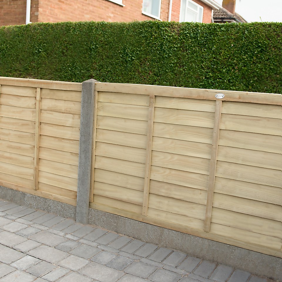 6ft x 3ft (1.83m x 0.91m) Pressure Treated Superlap Fence Panel - Pack of 3 (Home Delivery)