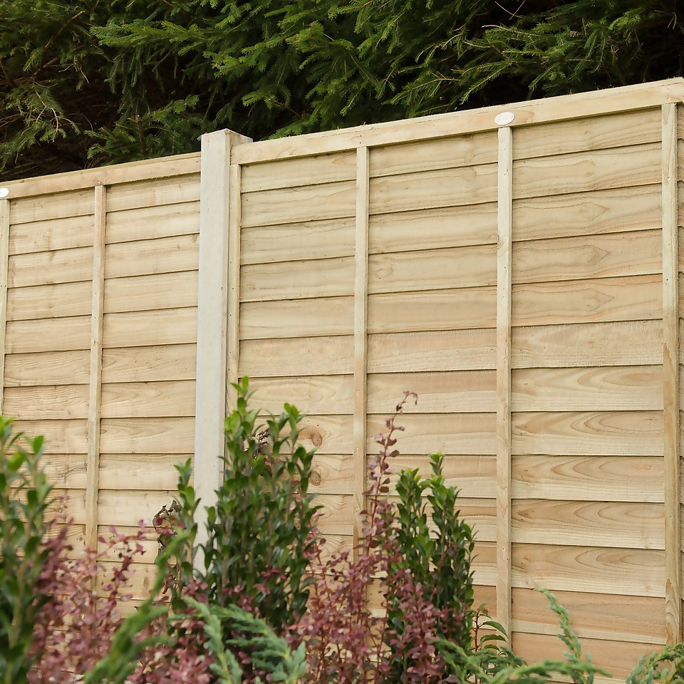 6ft x 5ft (1.83m x 1.52m) Pressure Treated Superlap Fence Panel - Pack of 4 (Home Delivery)