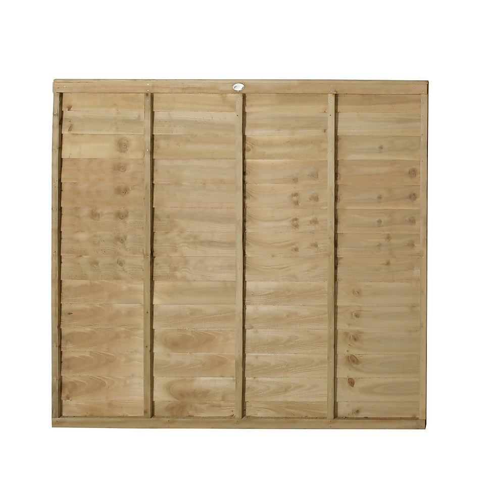6ft x 5ft (1.83m x 1.52m) Pressure Treated Superlap Fence Panel - Pack of 3 (Home Delivery)