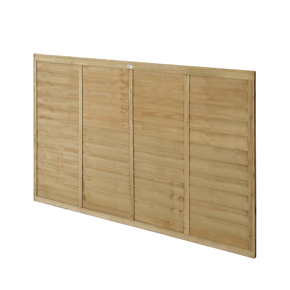 6ft x 4ft (1.83m x 1.22m) Pressure Treated Superlap Fence Panel - Pack of 3 (Home Delivery)
