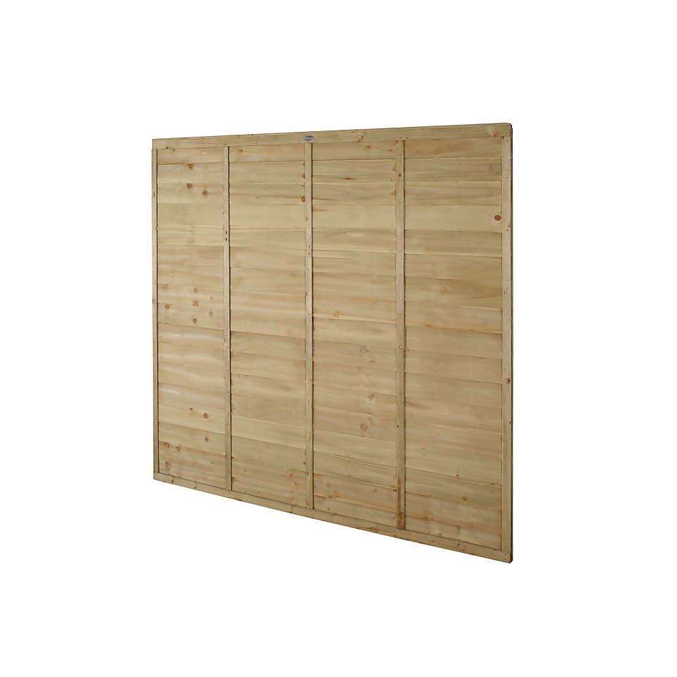 6ft x 6ft (1.83m x 1.83m) Pressure Treated Superlap Fence Panel - Pack of 5 (Home Delivery)