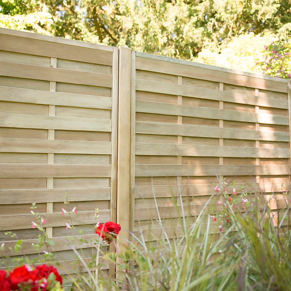 1.8m x 1.8m Pressure Treated Decorative Europa Plain Fence Panel - Pack of 4 (Home Delivery)