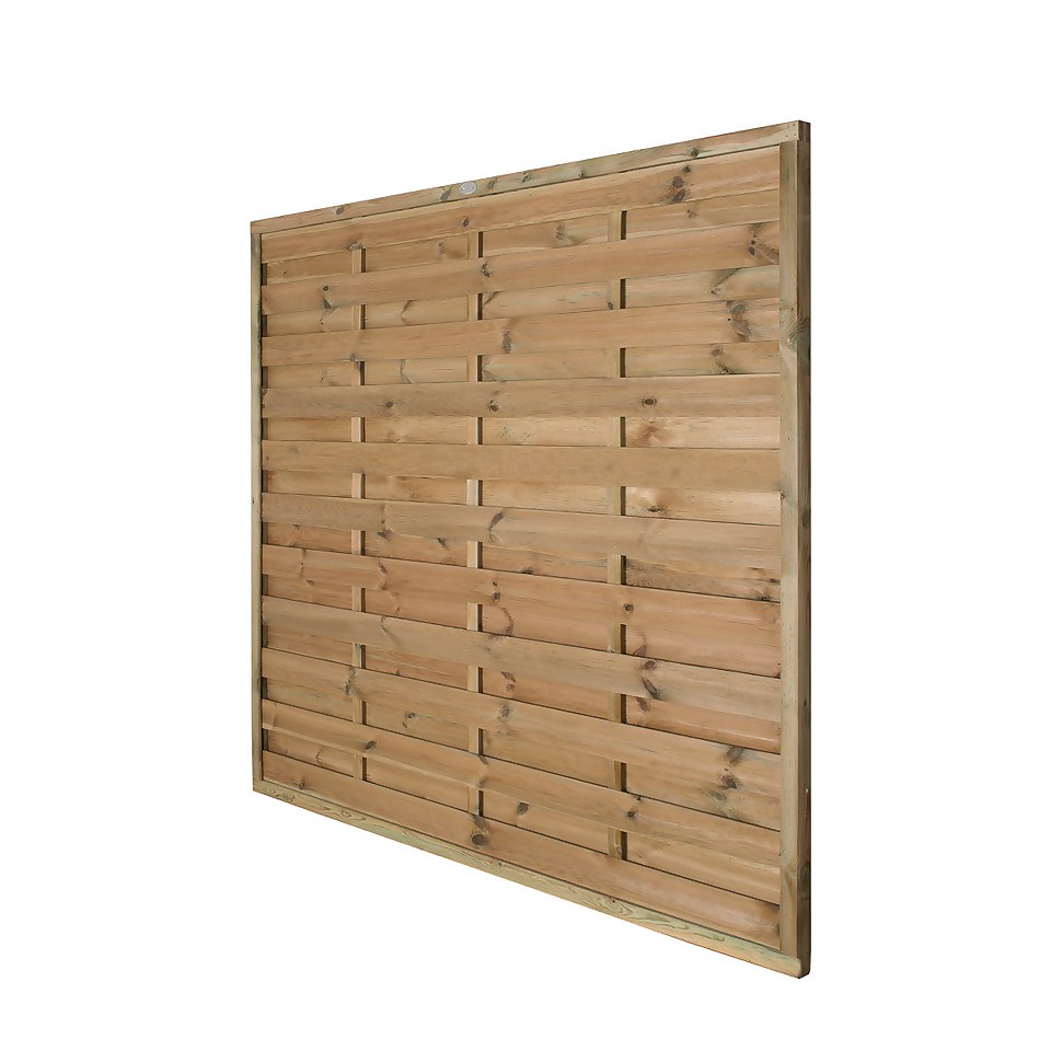 1.8m x 1.8m Pressure Treated Decorative Europa Plain Fence Panel - Pack of 4 (Home Delivery)