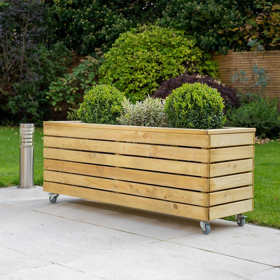 Linear Planter - Long with Wheels (Home Delivery)