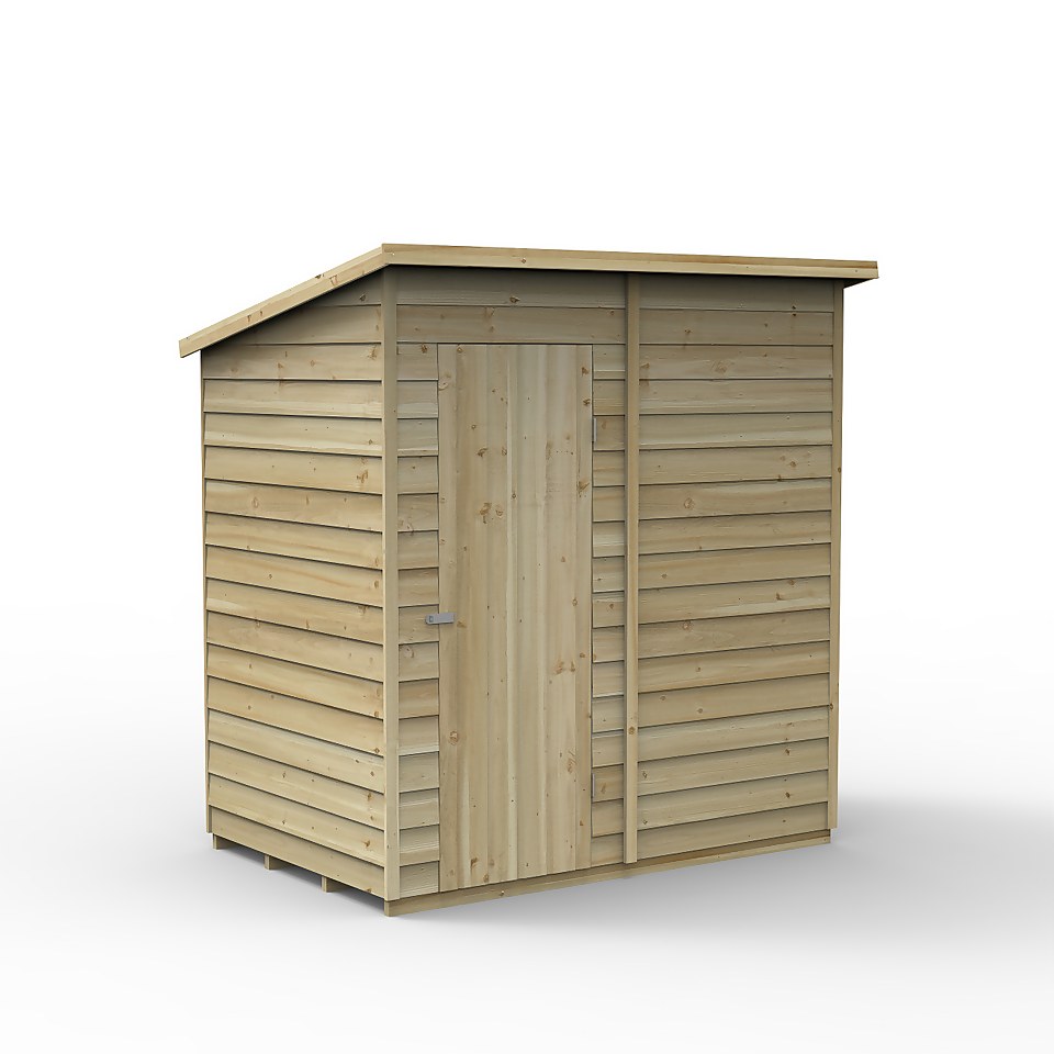 Forest 6x4 4Life Overlap Pent Shed - No Window (Home Delivery)