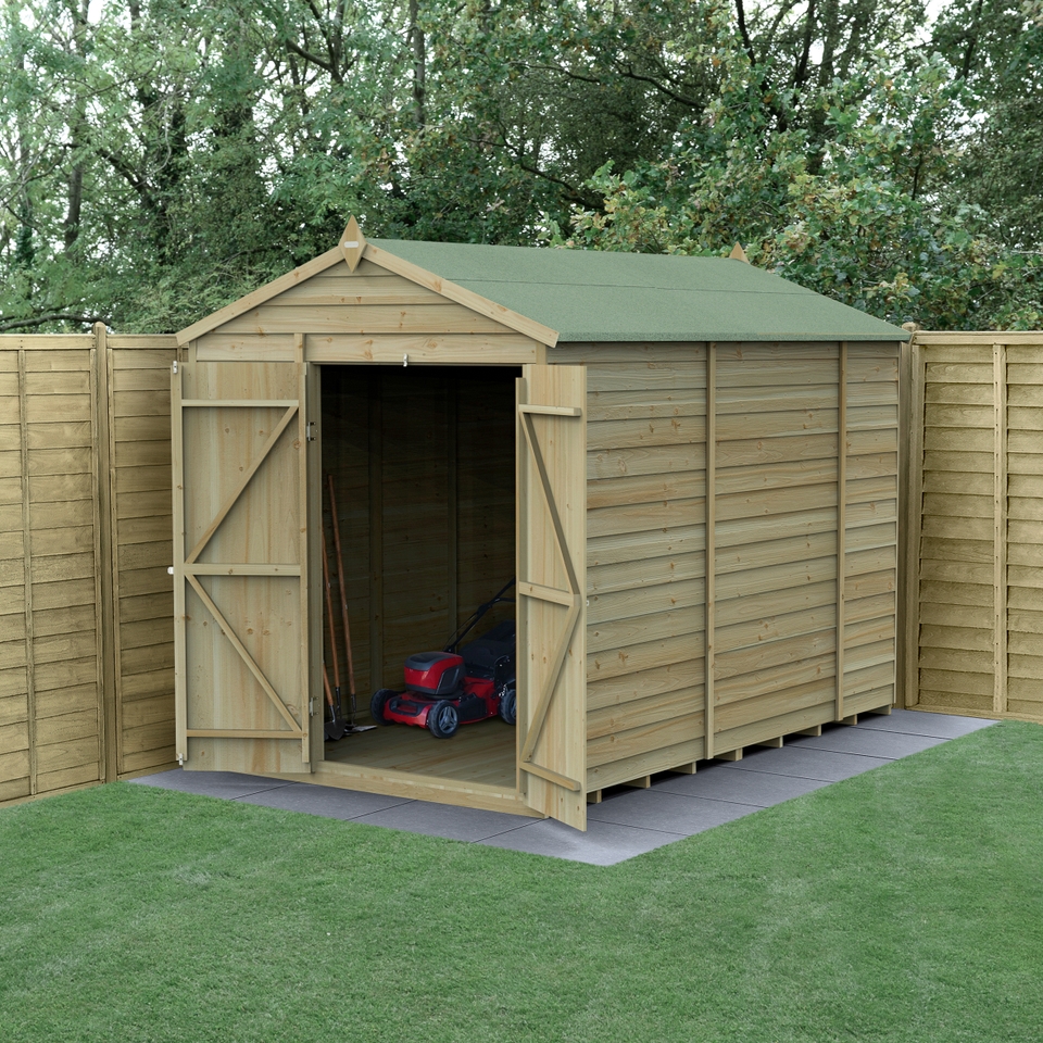Forest Garden 4LIFE Apex Shed 6 x 10ft - Double Door No Window (Home Delivery)