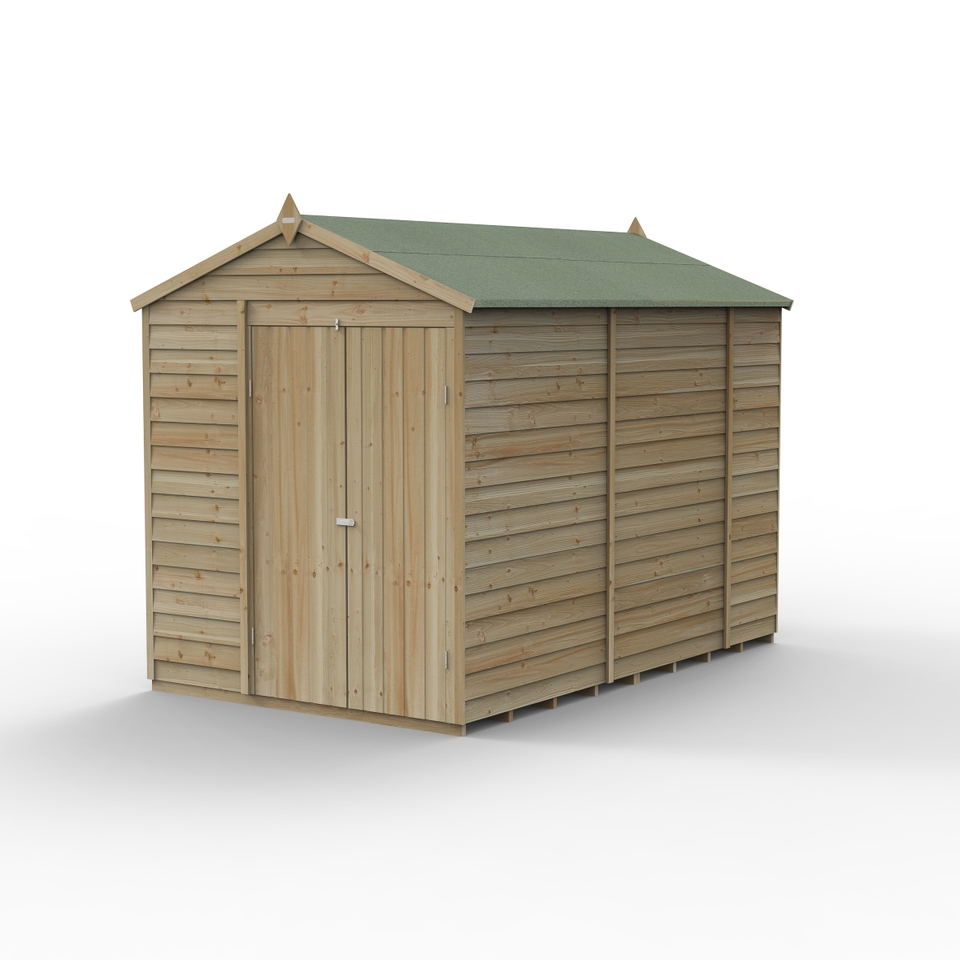 Forest Garden 4LIFE Apex Shed 6 x 10ft - Double Door No Window (Home Delivery)