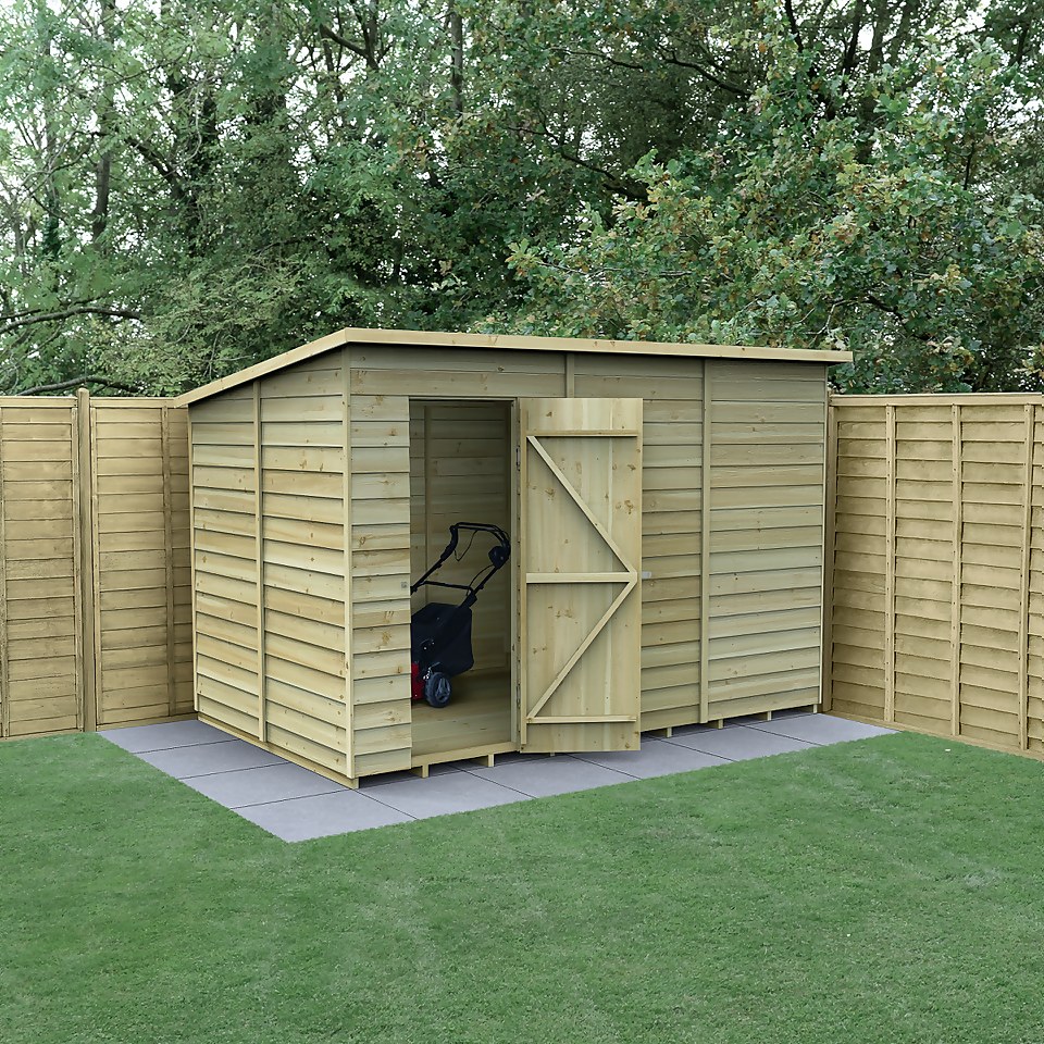 Forest 10x6 4Life Overlap Pent Shed - No Window (Home Delivery)