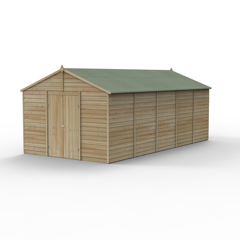 Forest Garden 4LIFE Apex Shed 10 x 20ft - Double Door No Windows (Home Delivery)