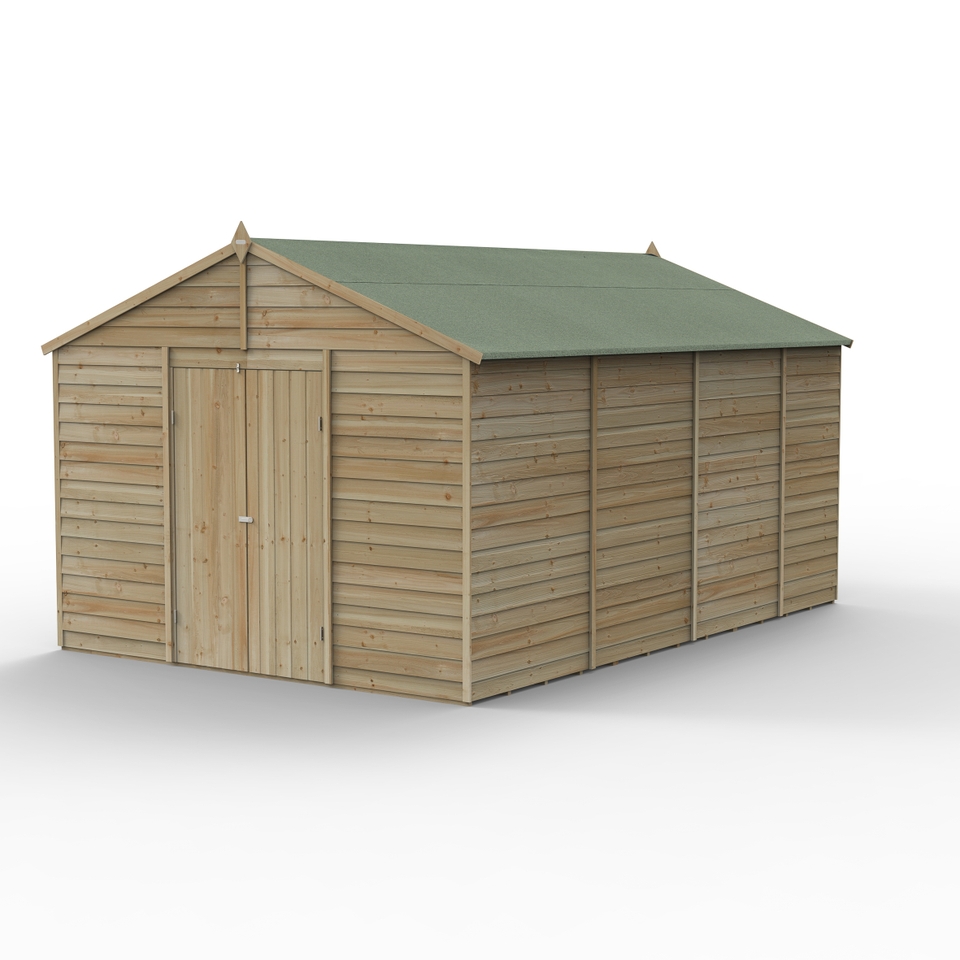 Forest Garden 4LIFE Apex Shed 10 x 15ft - Double Door No Windows (Home Delivery)