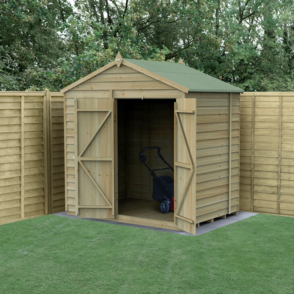 Forest Garden 4LIFE Apex Shed 7 x 5ft - Double Door No Window (Home Delivery)