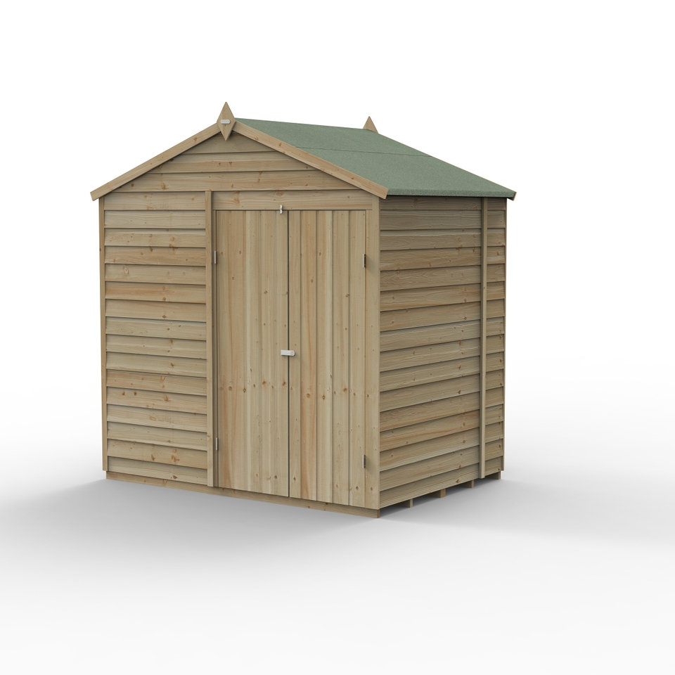 Forest Garden 4LIFE Apex Shed 7 x 5ft - Double Door No Window (Home Delivery)
