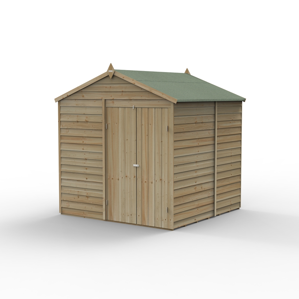 Forest Garden 4LIFE Apex Shed 7 x 7ft - Double Door No Window (Home Delivery)