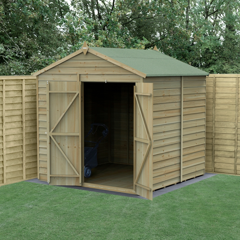 Forest Garden 4LIFE Apex Shed 7 x 7ft - Double Door No Window (Home Delivery)