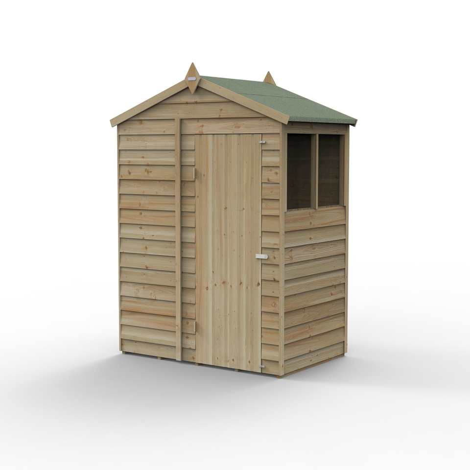 Forest Garden 4LIFE Apex Shed 5 x 3ft - Single Door No Window (Home Delivery)
