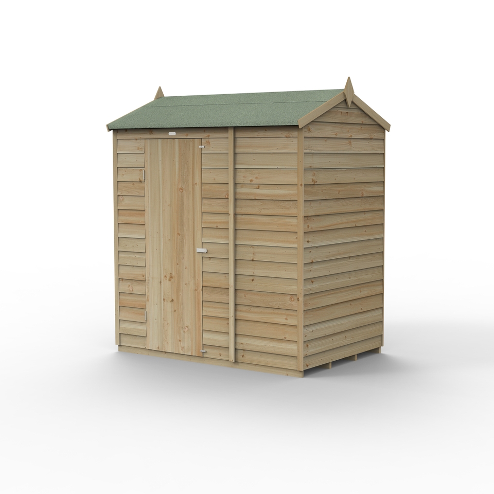Forest Garden 4LIFE Reverse Apex Shed 6 x 4ft - Single Door No Window (Home Delivery)