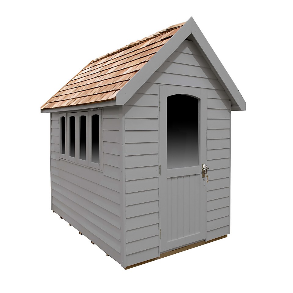 Redwood Lap Forest Retreat 8x5 Apex Shed - Grey - (Installed)