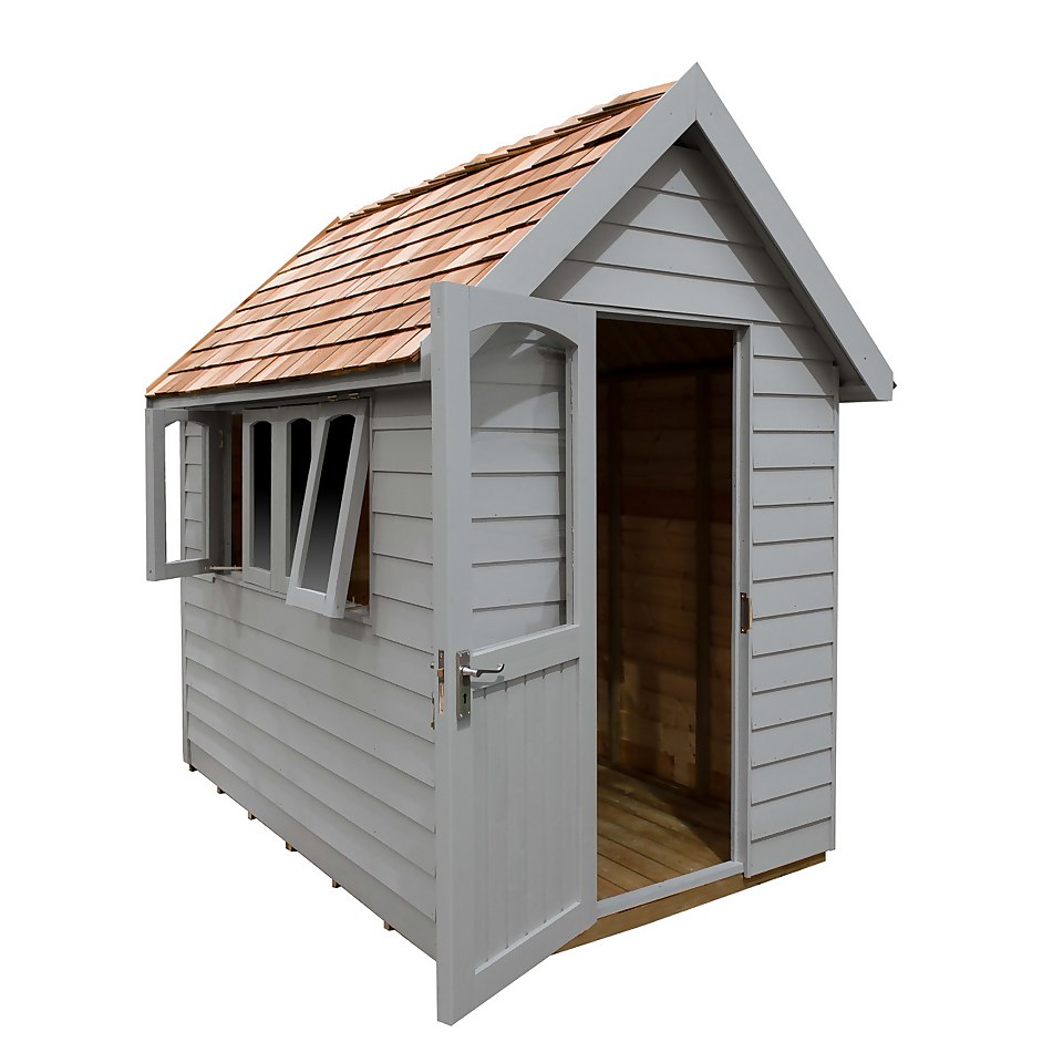 Redwood Lap Forest Retreat 8x5 Apex Shed - Grey - (Installed)