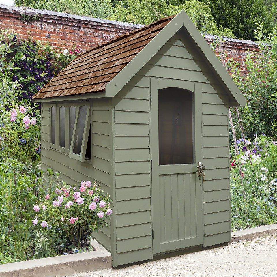 Redwood Lap Forest Retreat 8x5 Apex Shed - Green - (Installed)