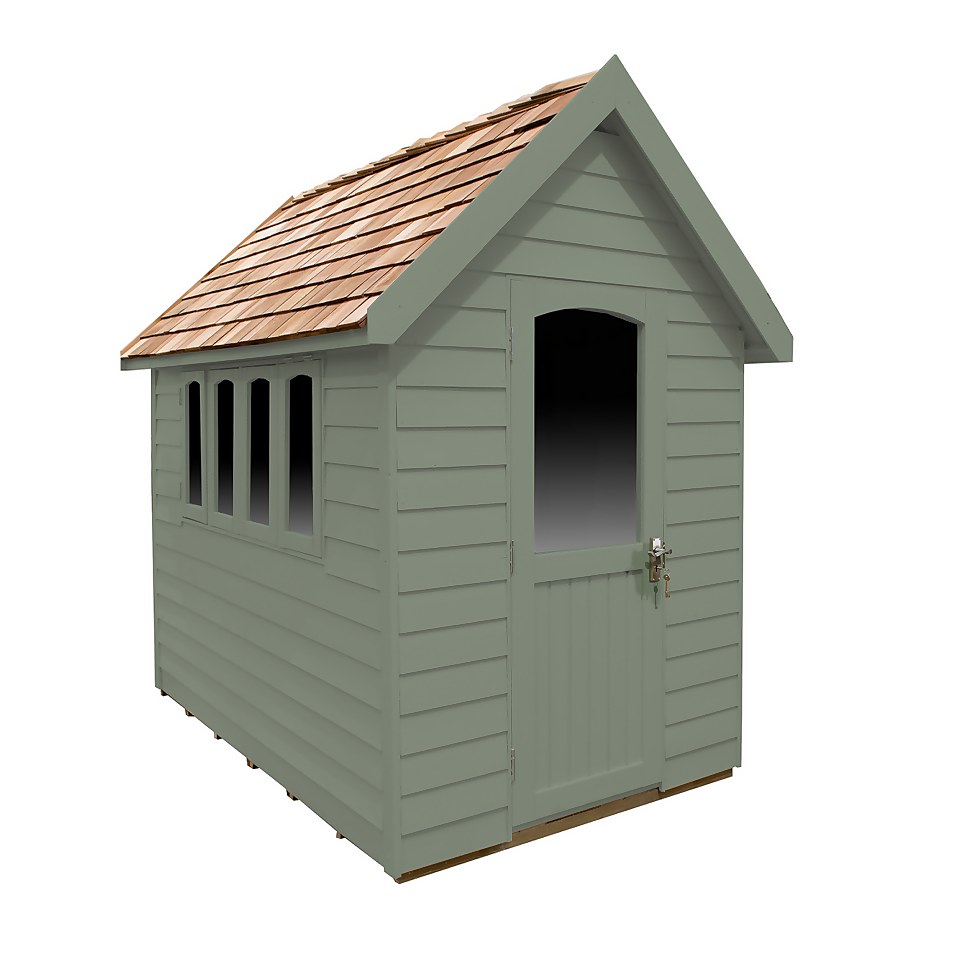 Redwood Lap Forest Retreat 8x5 Apex Shed - Green - (Installed)