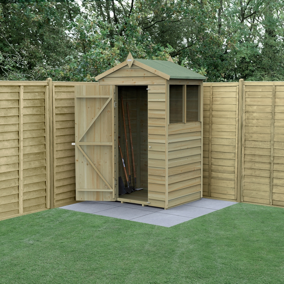 Forest Garden 4LIFE Apex Shed 4 x 3ft - Single Door 2 Windows (Home Delivery)