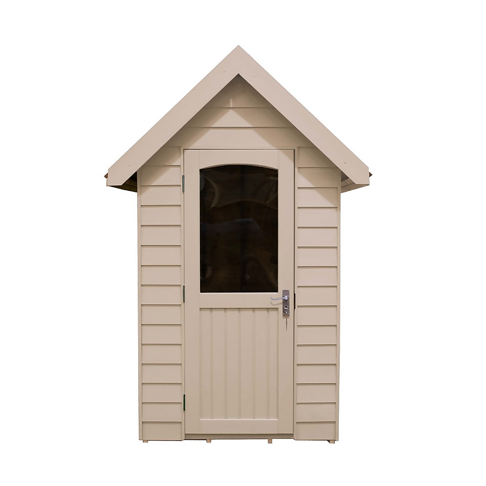 Redwood Lap Forest Retreat 6x4 Apex Shed - Cream - (Installed)