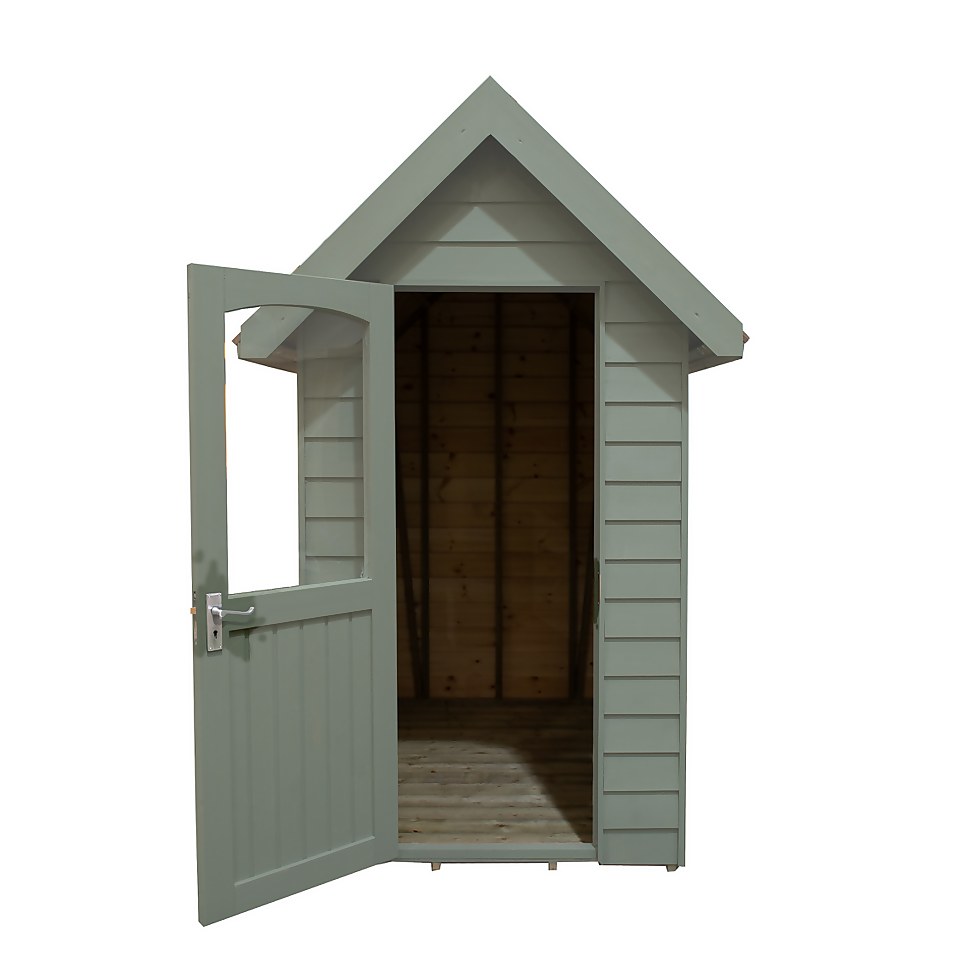Redwood Lap Forest Retreat 6x4 Apex Shed - Green - (Installed)