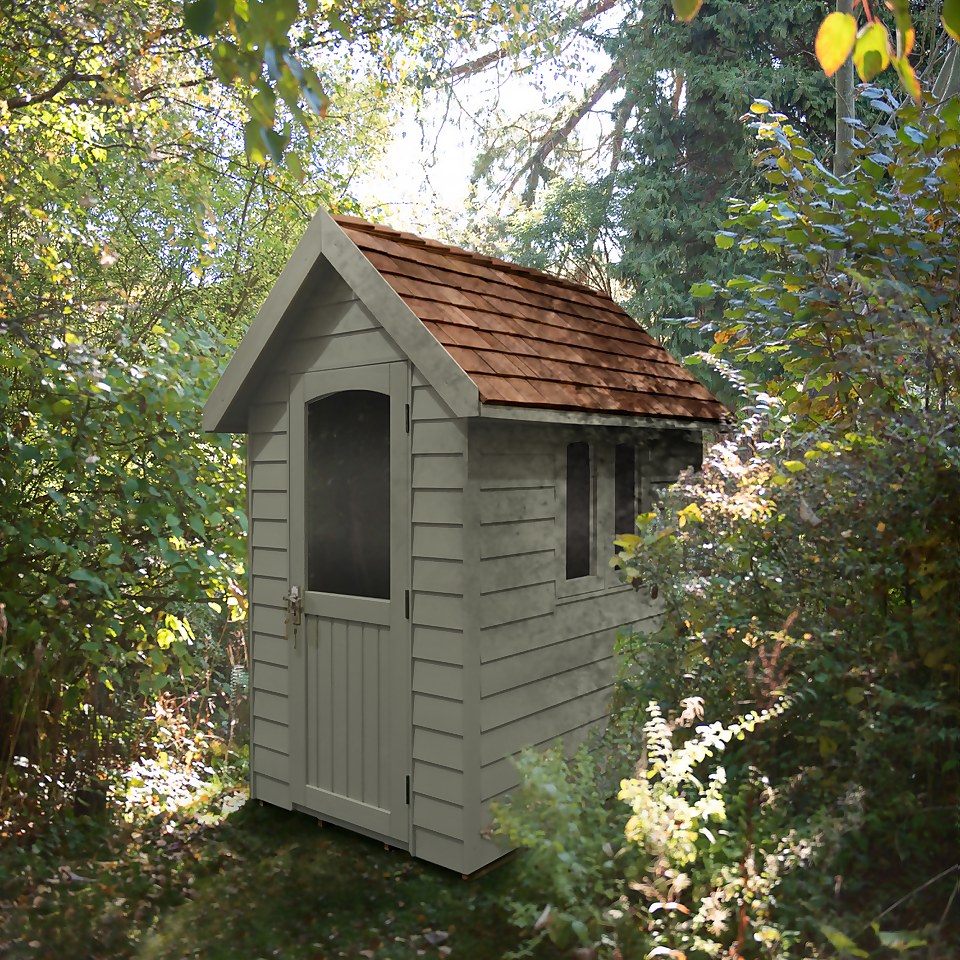 Redwood Lap Forest Retreat 6x4 Apex Shed - Green - (Installed)