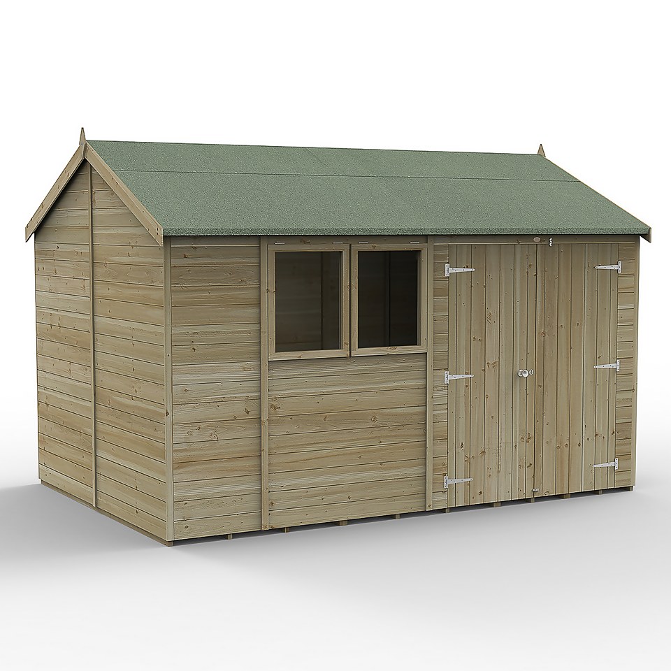 Timberdale 12x8 Reverse Apex Shed - Double Door (Home Delivery)