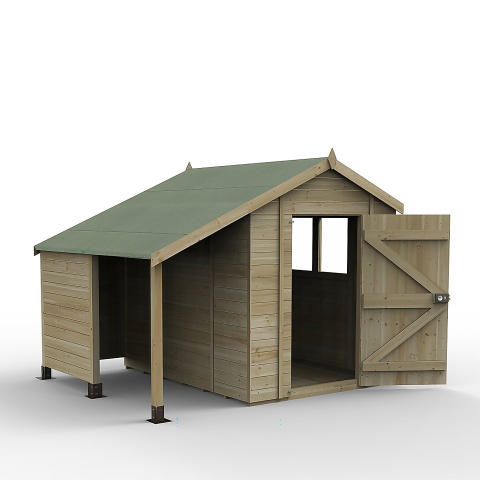 Timberdale 6x8 Apex Shed With Log Store (Home Delivery)