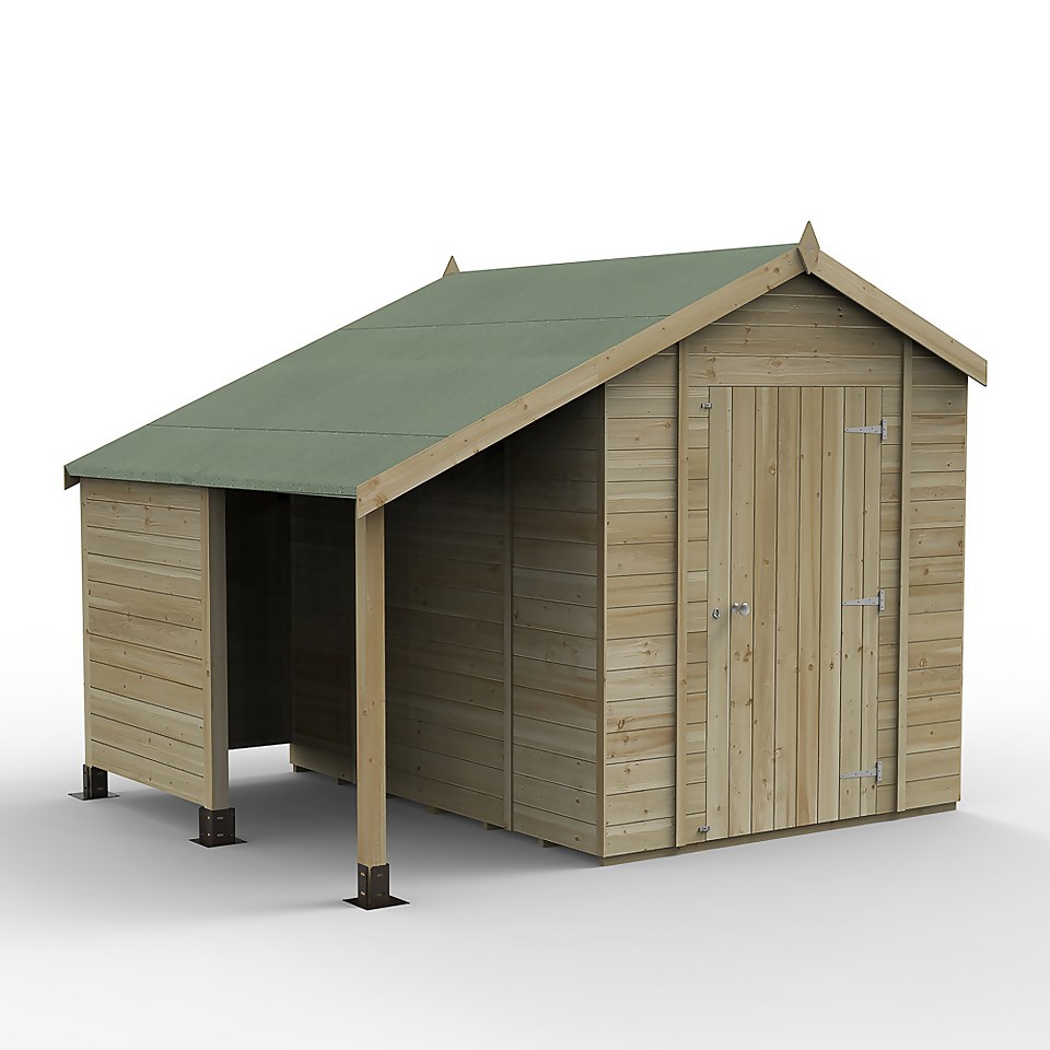 Timberdale 6x8 Apex Shed With Log Store (Home Delivery)