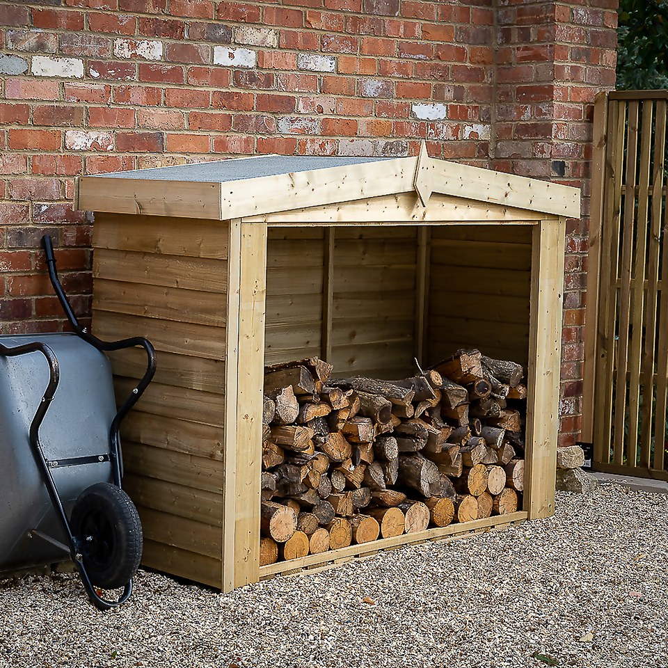 Overlap Pressure Treated Apex Log Store (Home Delivery)