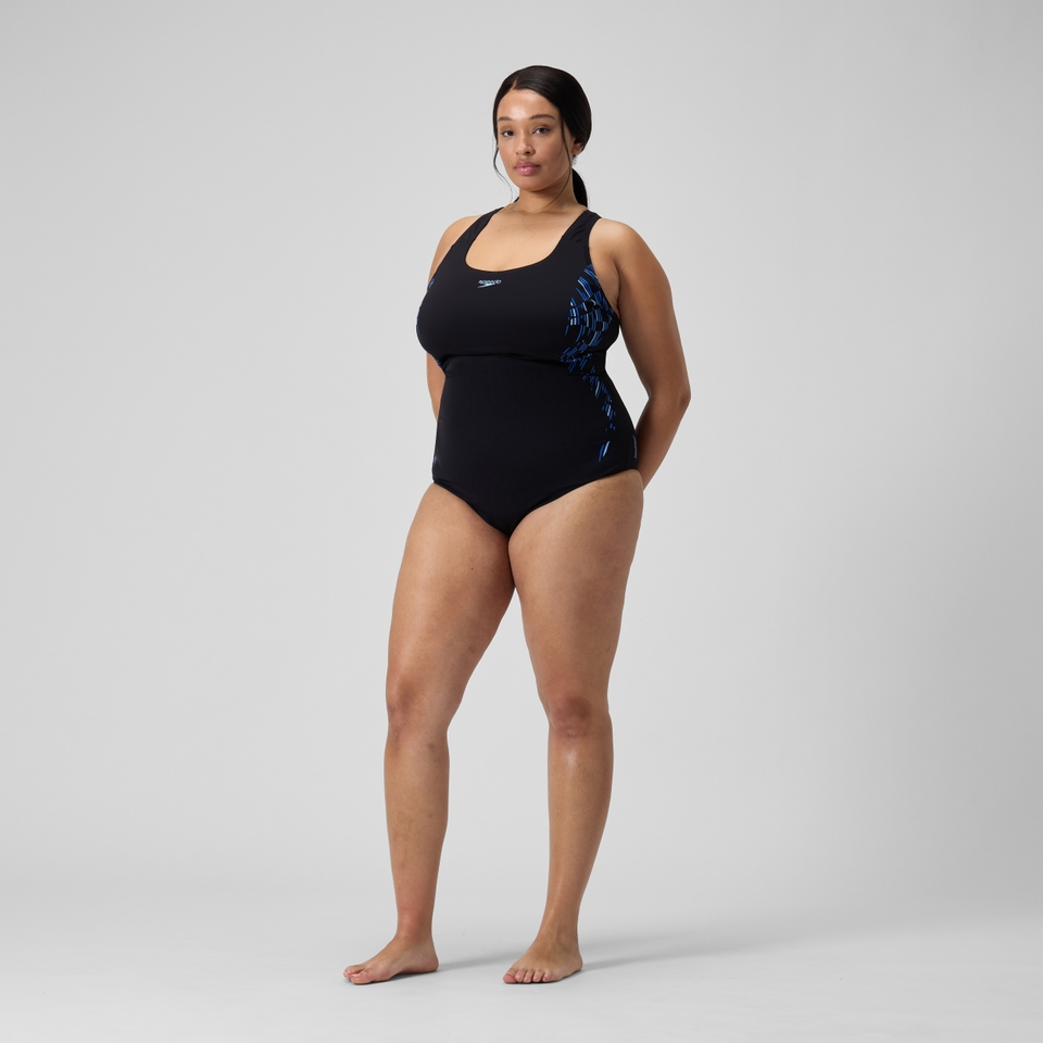 Maillot de bain grande taille Femme Medalist noir/bleu