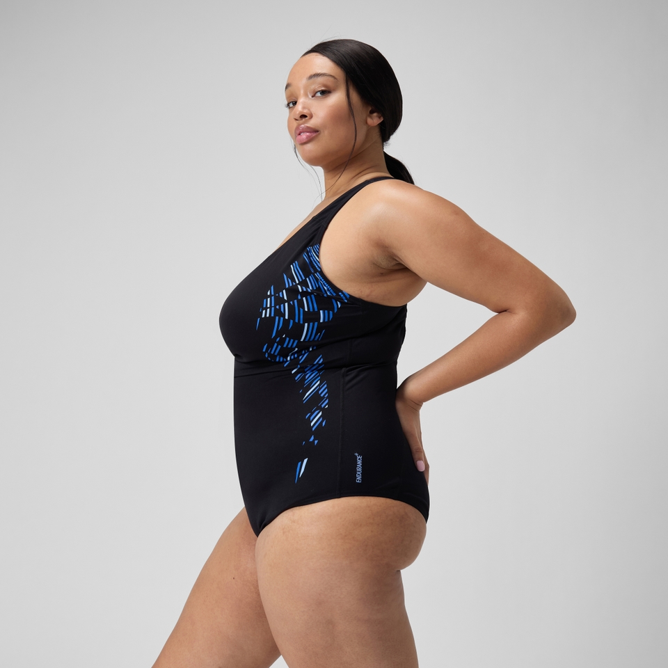 Maillot de bain grande taille Femme Medalist noir/bleu