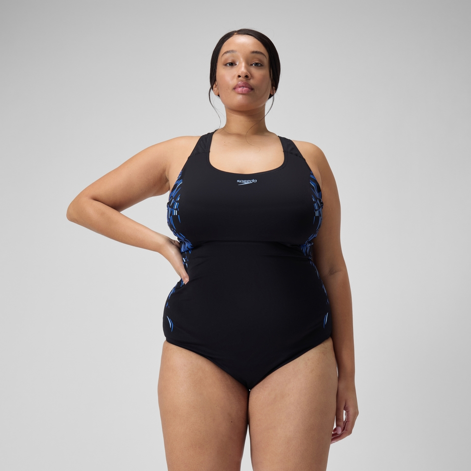 Maillot de bain grande taille Femme Medalist noir/bleu