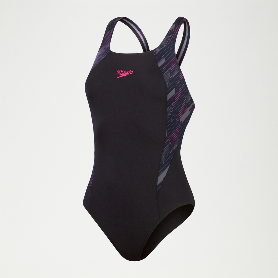 Women's HyperBoom Muscleback Swimsuit Black/Pink
