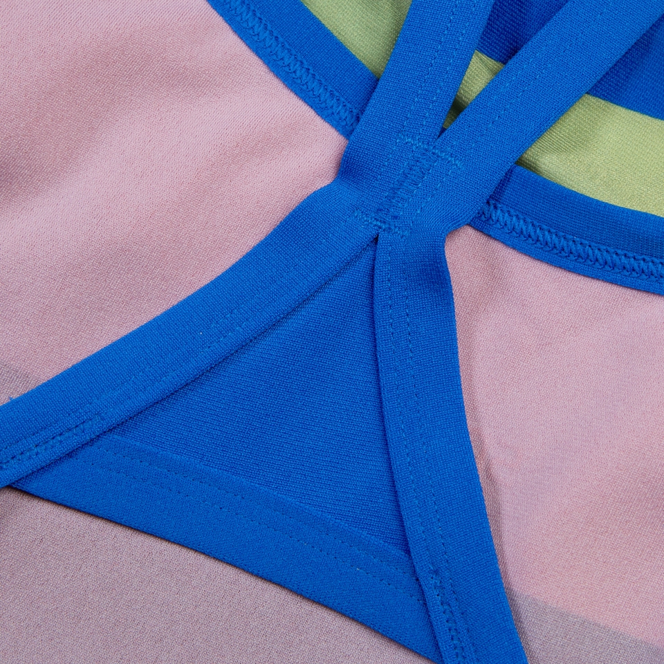 Maillot de bain Femme Placement Digital Turnback Rouge/vert/bleu