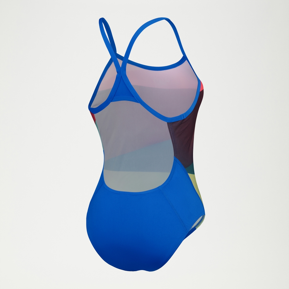 Maillot de bain Femme Placement Digital Turnback Rouge/vert/bleu