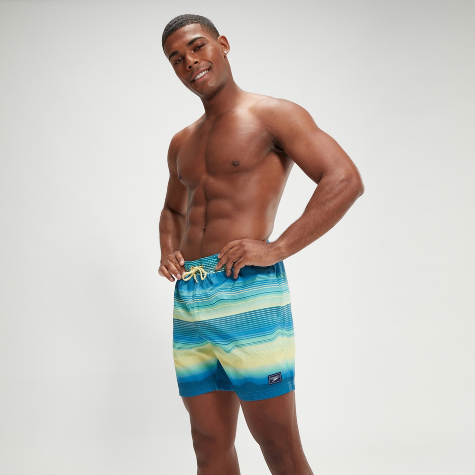 Men's Placement Leisure 16'' Swim Shorts Blue/Yellow