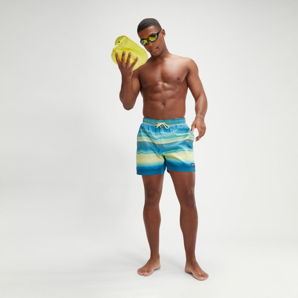 Men's Placement Leisure 16'' Swim Shorts Blue/Yellow