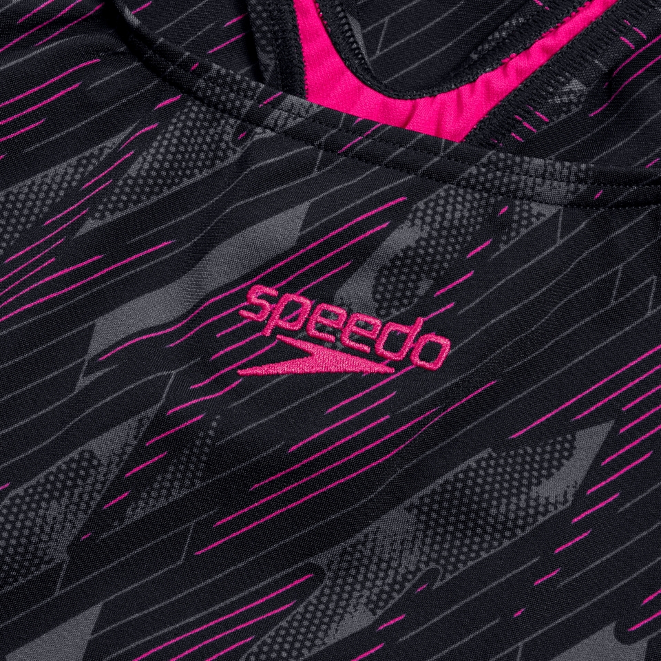 HyperBoom Medalist-Badeanzug für Damen Schwarz/Pink