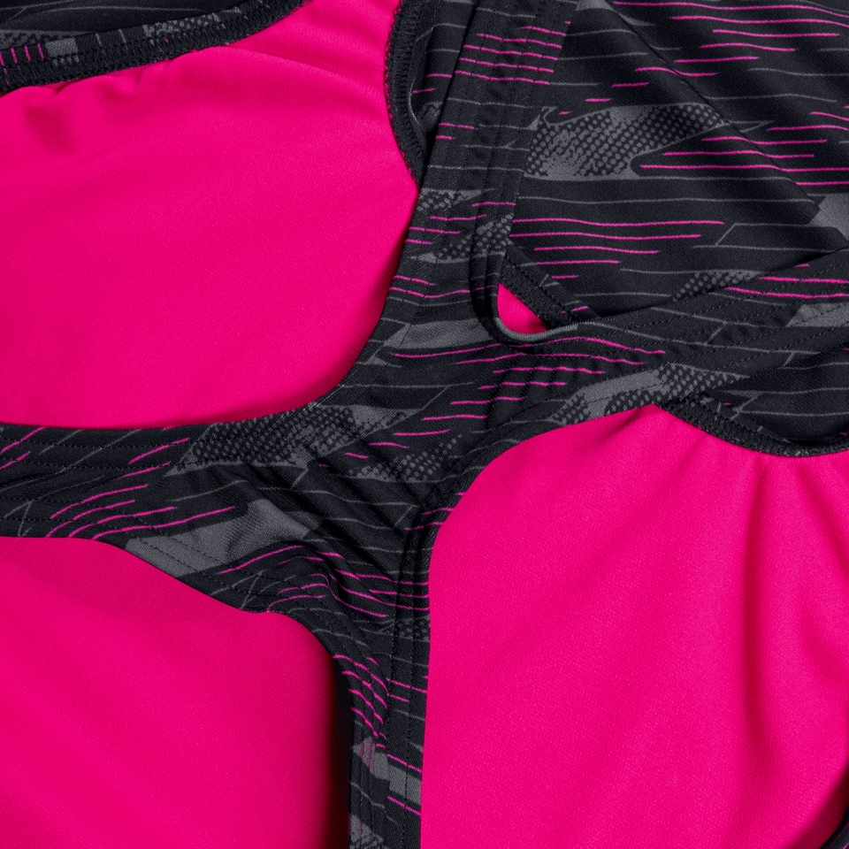 HyperBoom Medalist-Badeanzug für Damen Schwarz/Pink