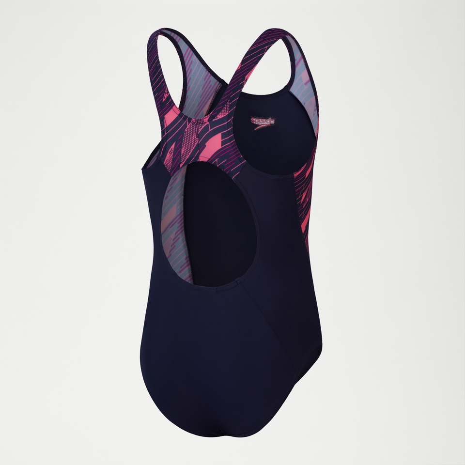 Maillot de bain Fille HyperBoom Splice Muscleback bleu marine/rose