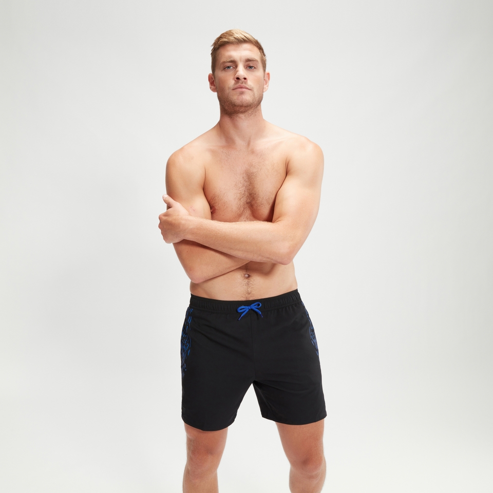 Xpress Lite-Schwimmshorts 40 cm für Herren Schwarz/Blau